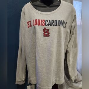 St. Louis Cardinals Crewneck Sweatshirt - Beige with Red & Navy Logo